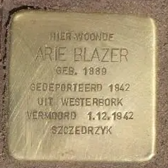 Struikelsteen voor Arie Blazer