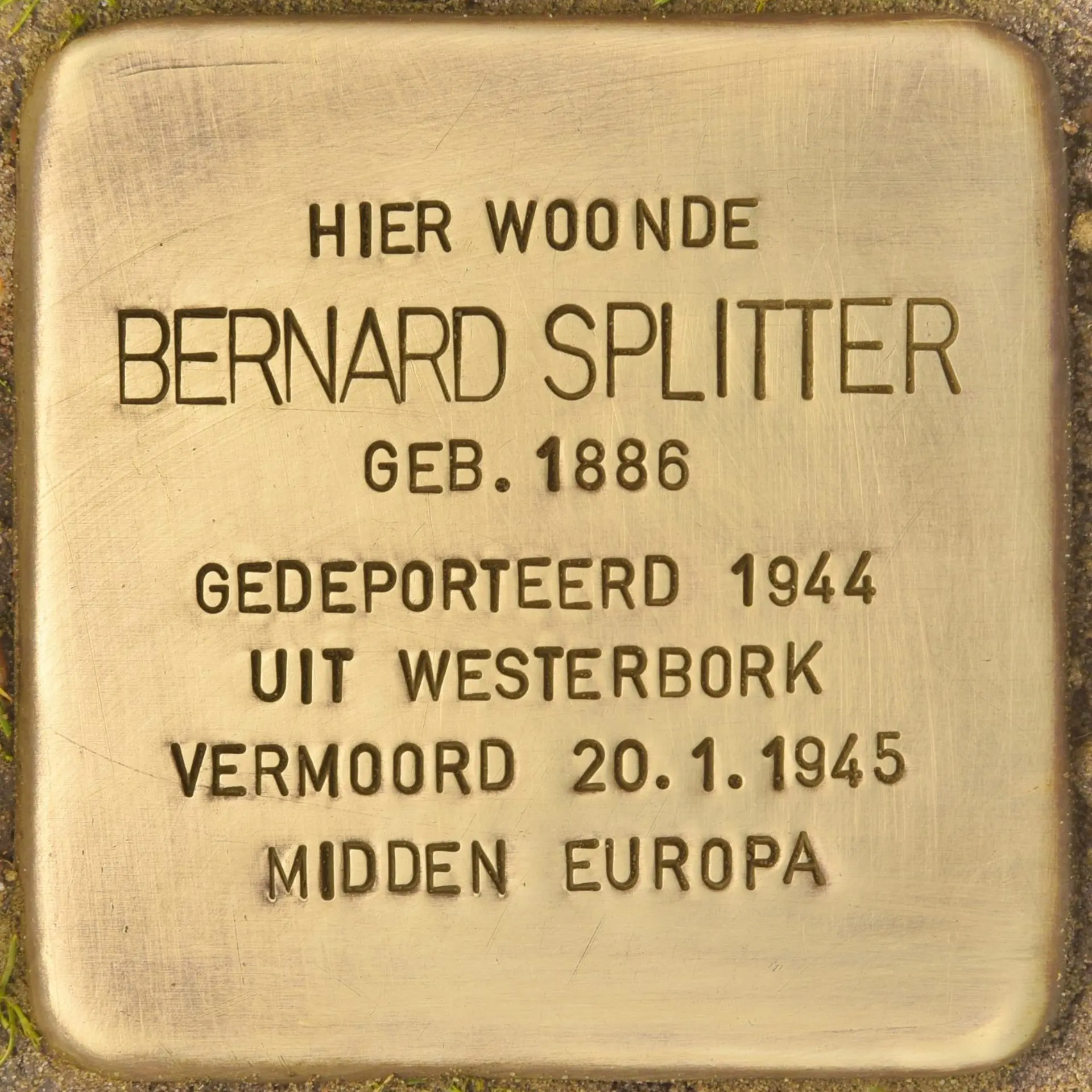 Struikelsteen voor Baruch Splitter