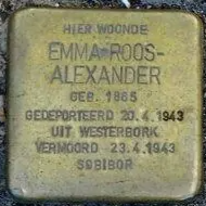 Struikelsteen voor Emma Roos-Alexander