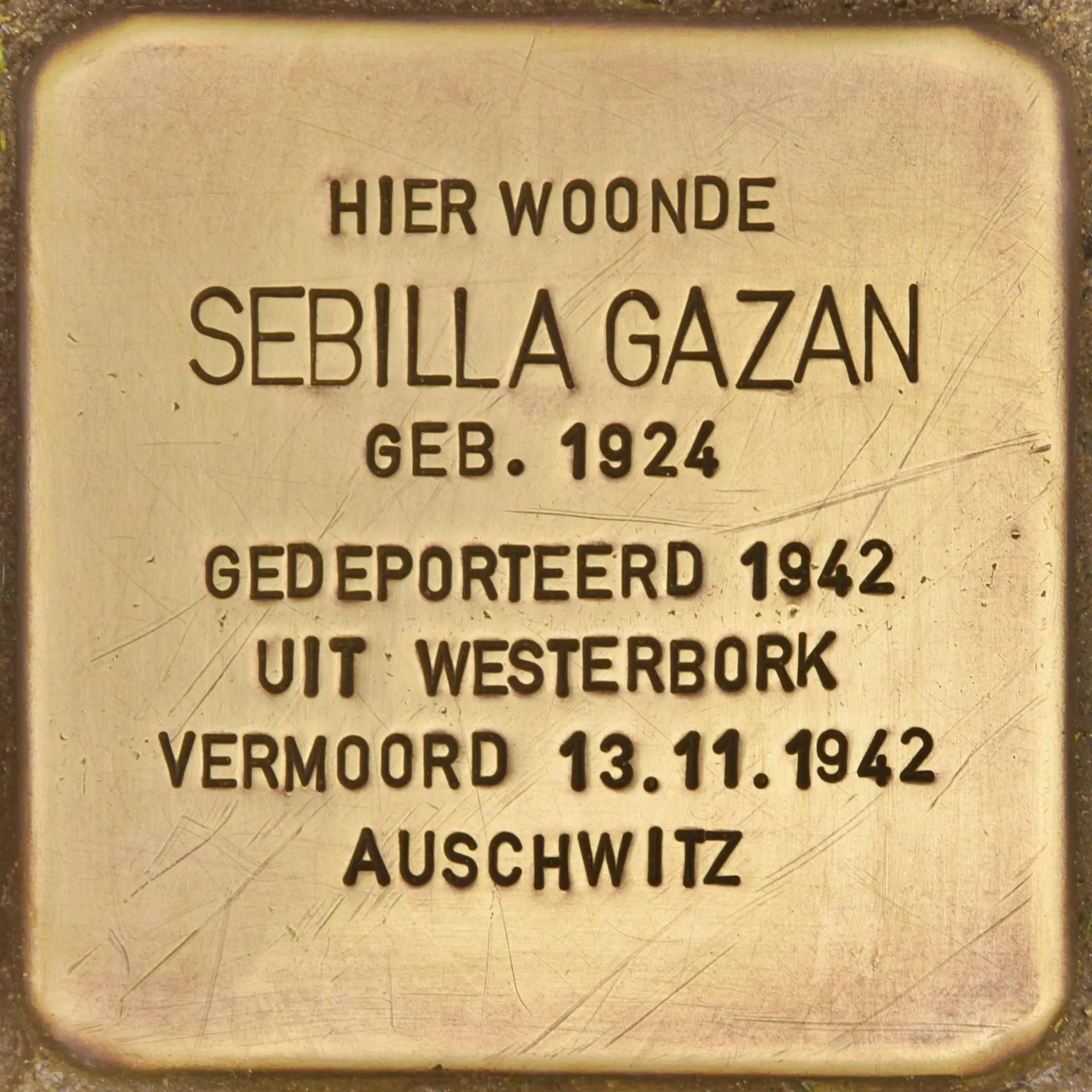 Struikelsteen voor Sebilla Gazan
