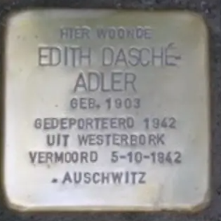 Struikelsteen voor Edith Dasché-Adler