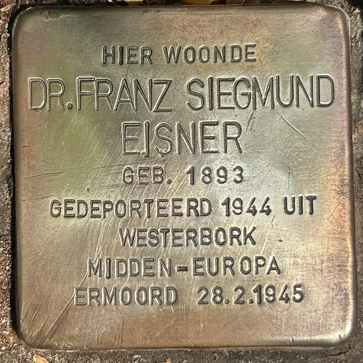 Struikelsteen voor Franz Siegmund Eisner