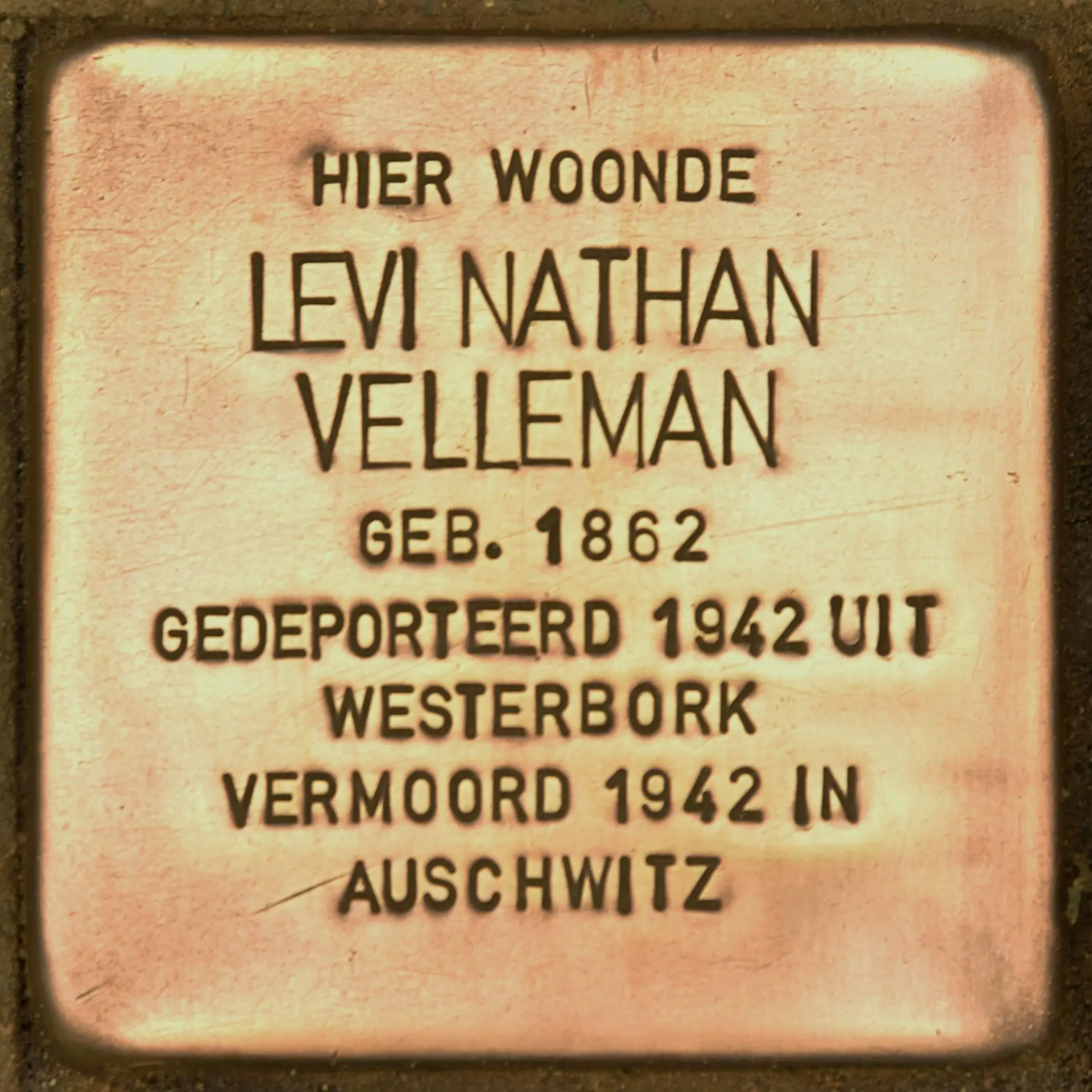 Struikelsteen voor Levie Nathan Velleman