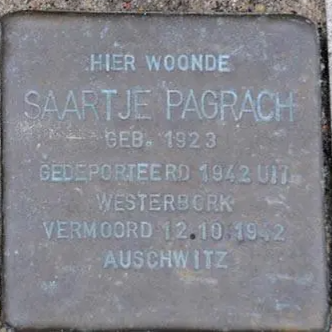 Struikelsteen voor Saartje Pagrach