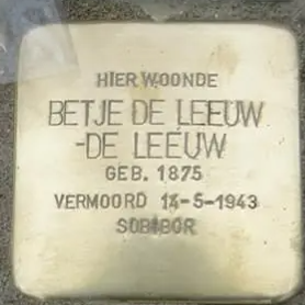 Struikelsteen voor Betje de Leeuw-de Leeuw
