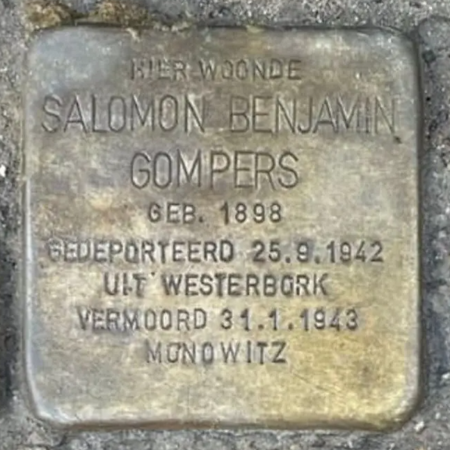 Struikelsteen voor Salomon Benjamin Gompers