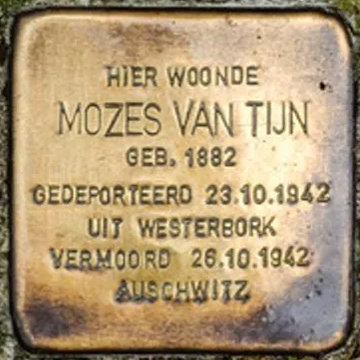 Struikelsteen voor Mozes van Tijn