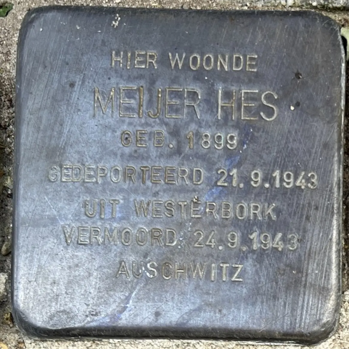 Struikelsteen voor Meijer Max Hes