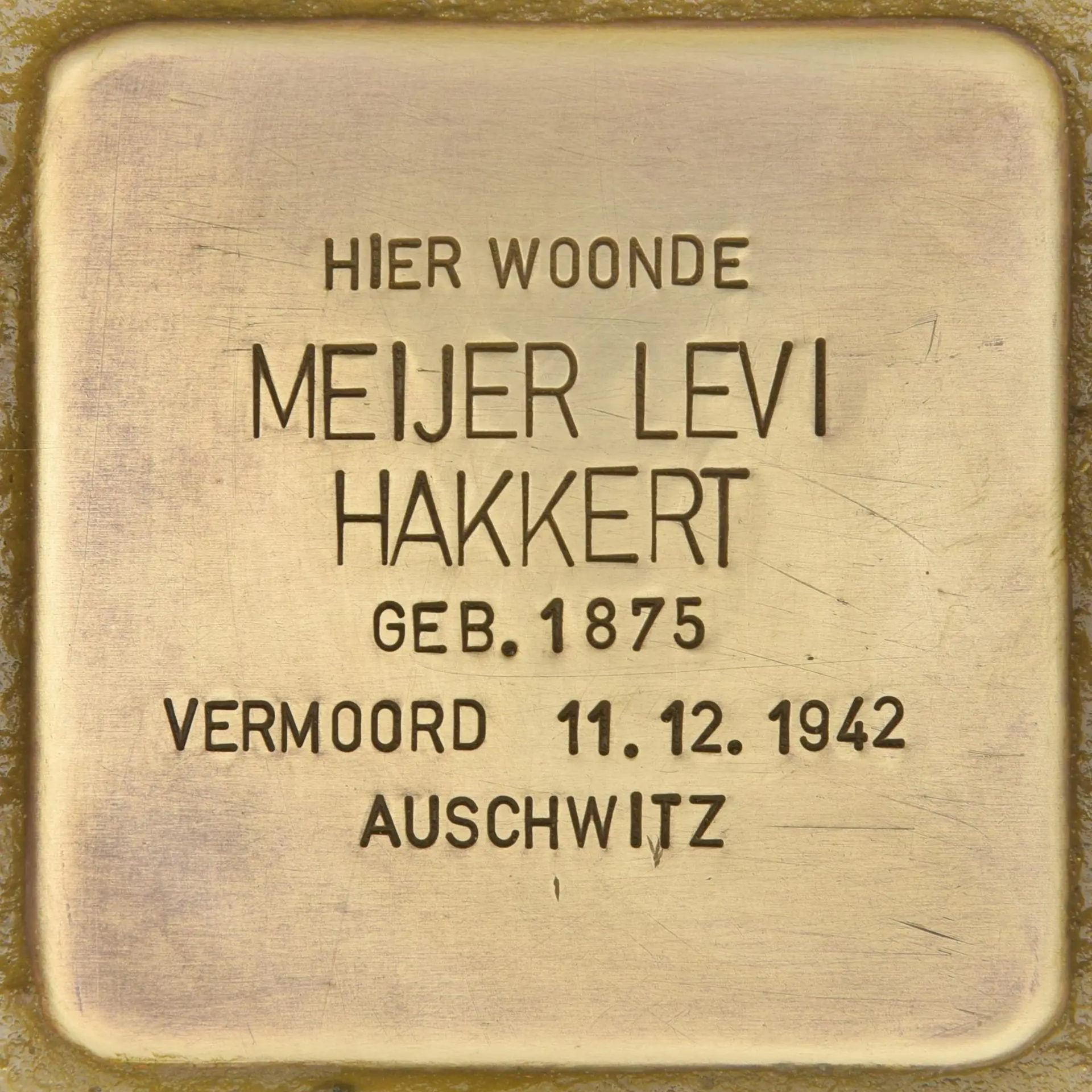 Struikelsteen voor Meyer Levie Hakkert