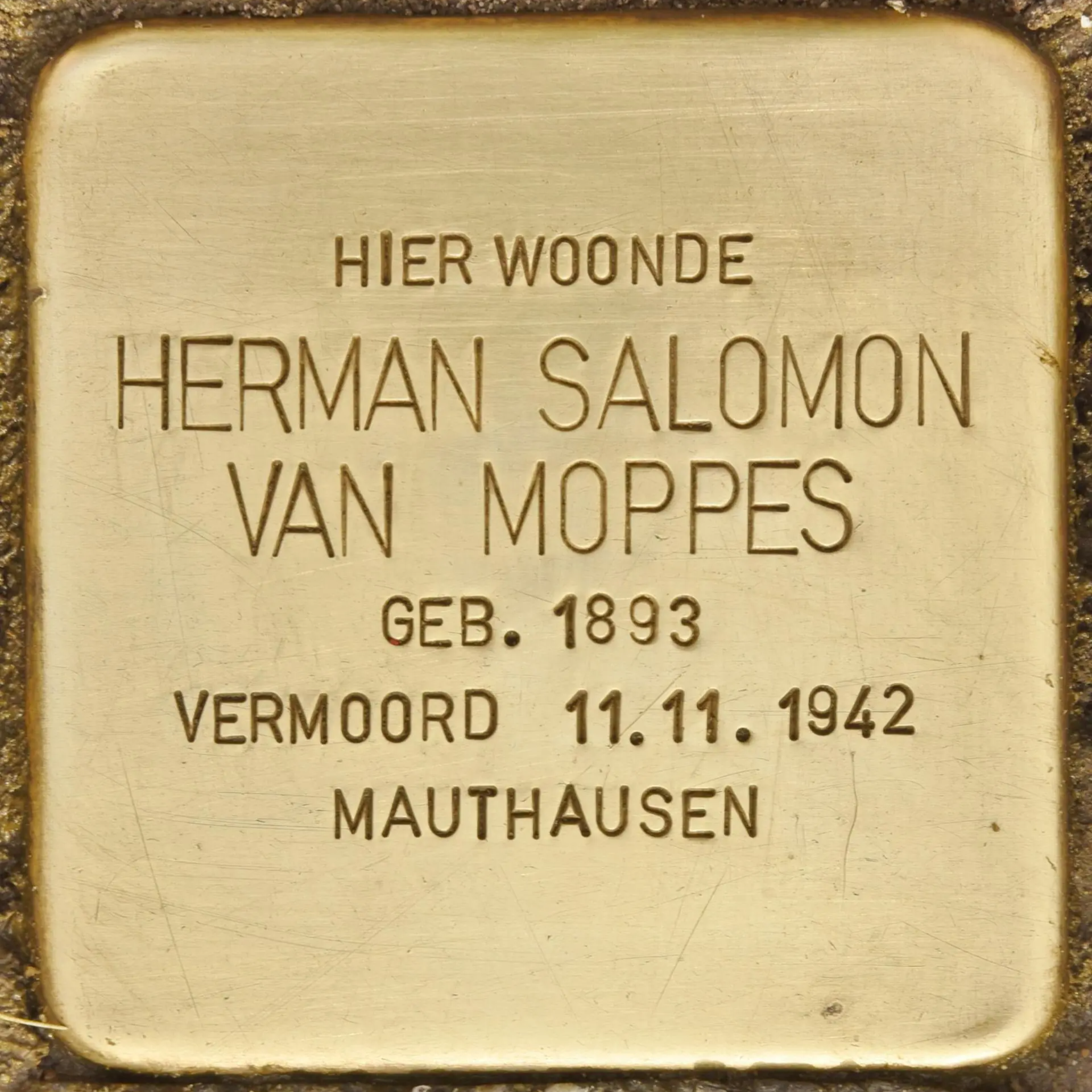 Struikelsteen voor Herman Salomon van Moppes