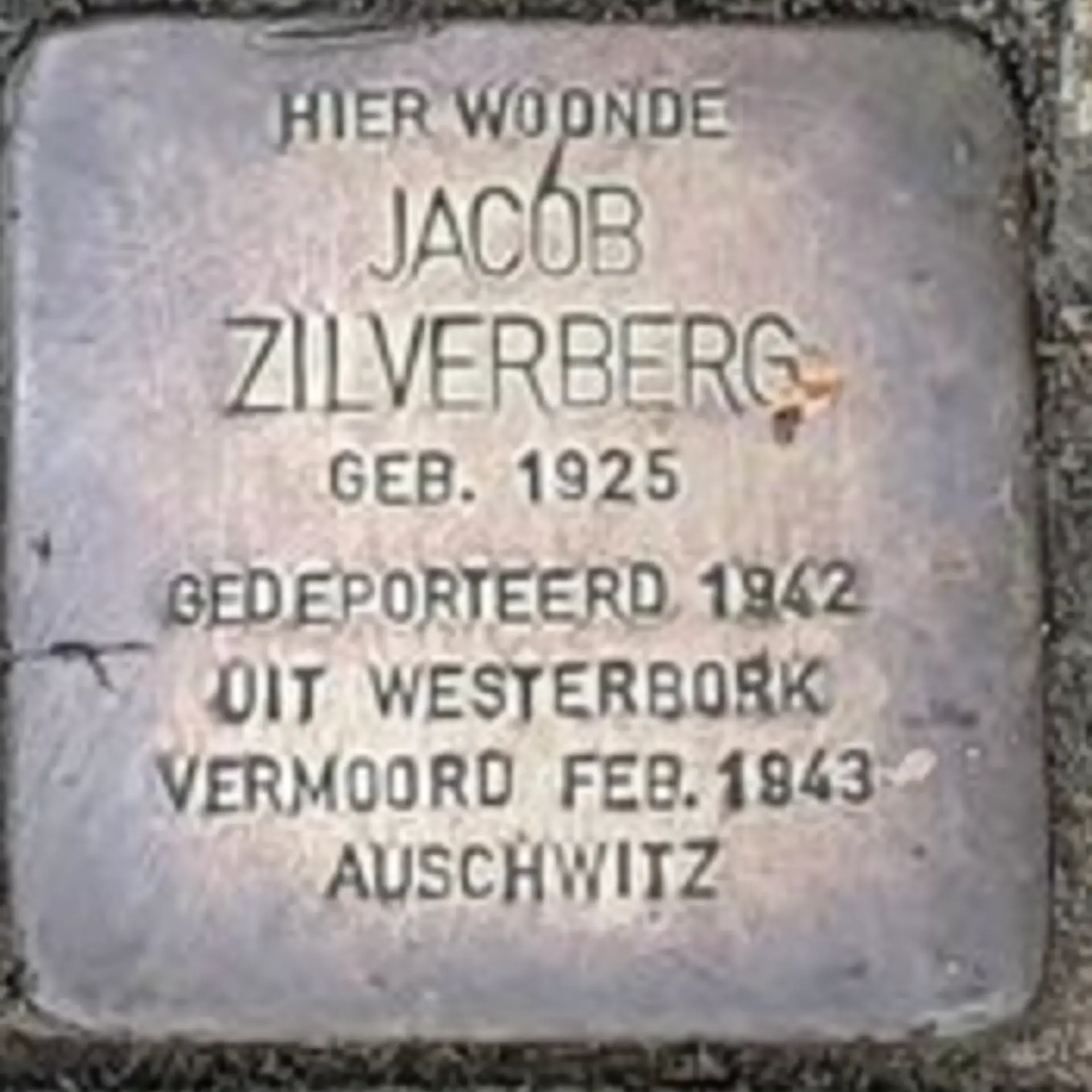 Struikelsteen voor Jacob Zilverberg