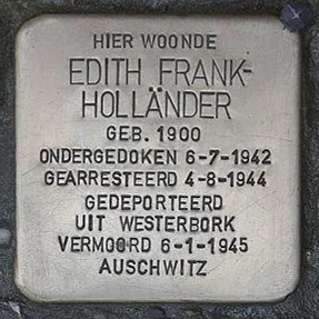 Struikelsteen voor Edith Frank-Holländer