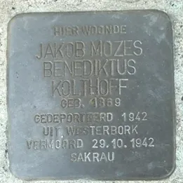 Struikelsteen voor Jacob Mozes Benedikt Kolthoff