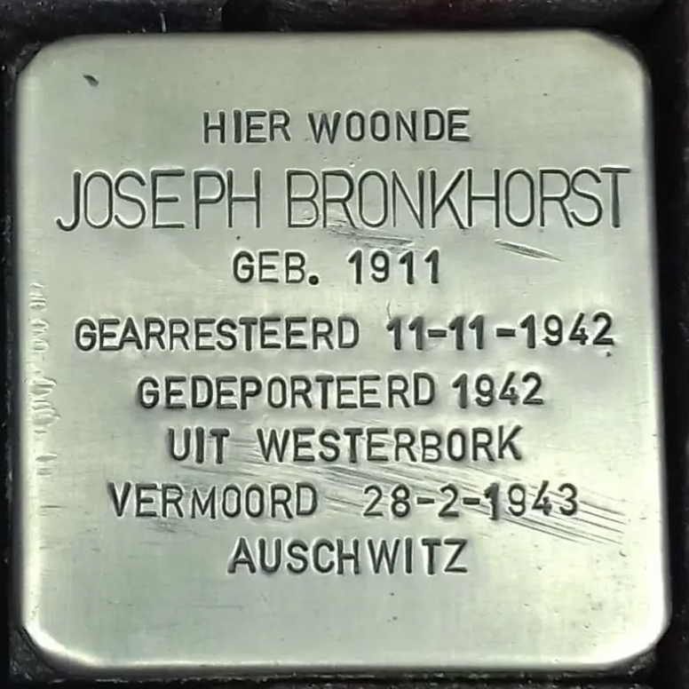Struikelsteen voor Joseph Bronkhorst