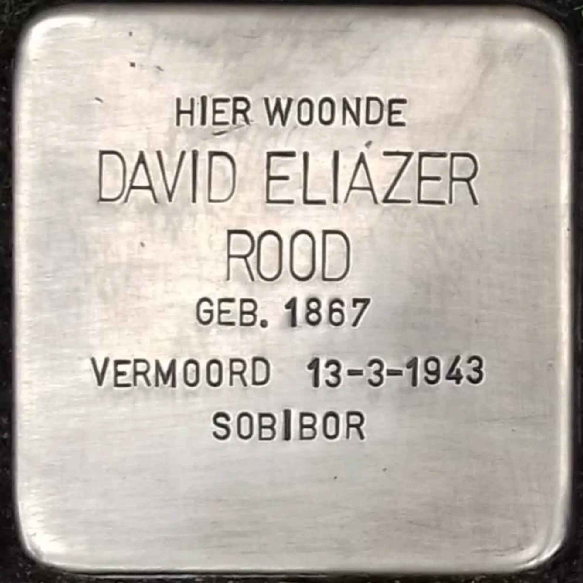 Struikelsteen voor David Eliazer Rood