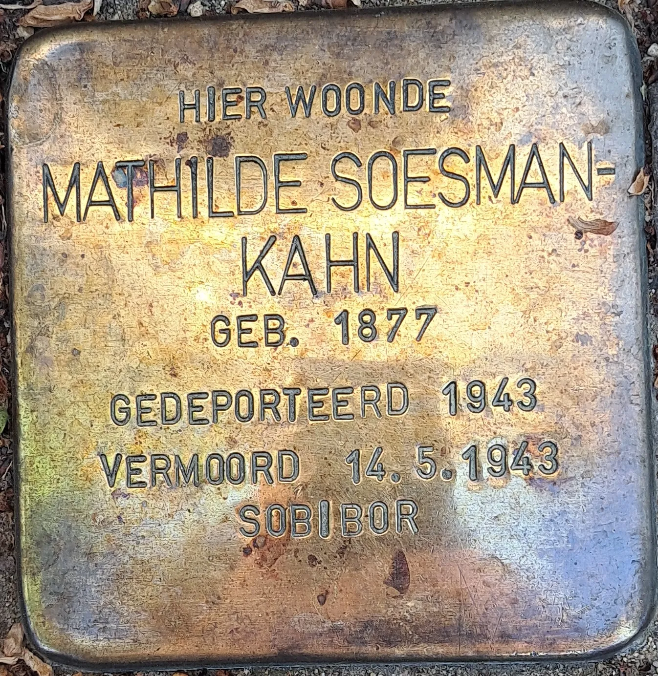 Struikelsteen voor Mathilda Soesman-Kahn