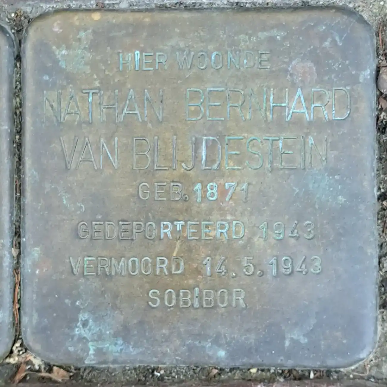 Struikelsteen voor Nathan Bernhard Van Blijdestein