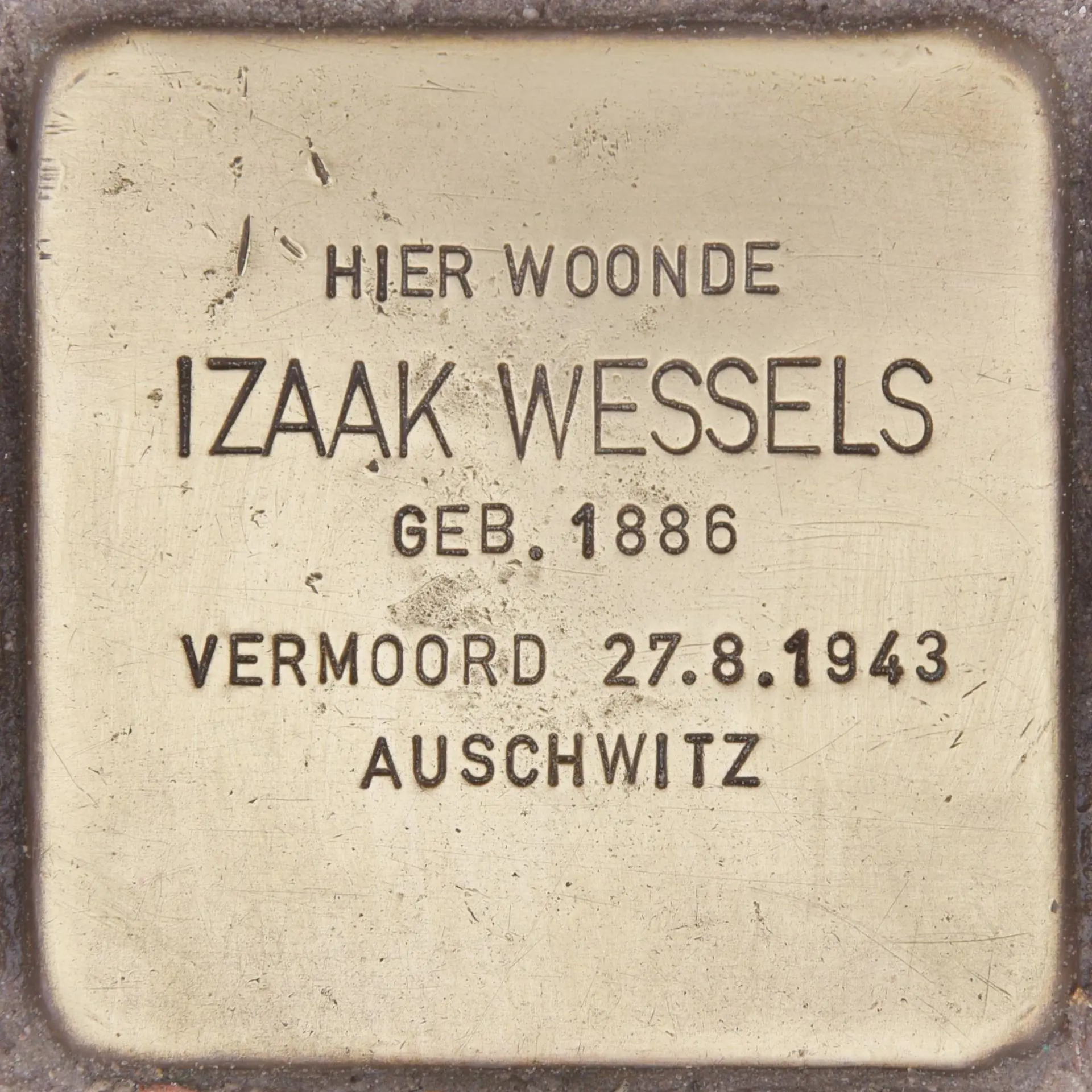Struikelsteen voor Izaäk Wessels