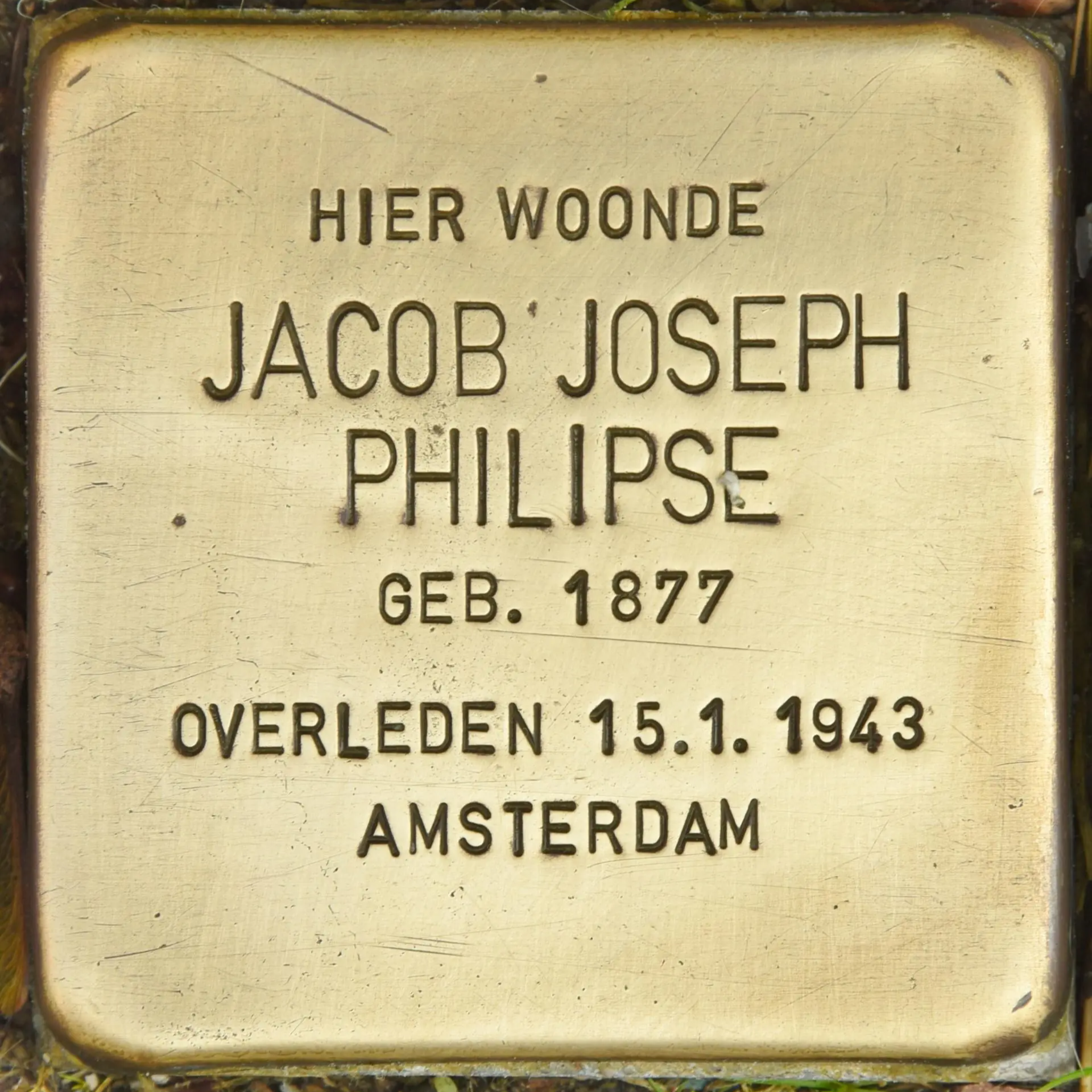 Struikelsteen voor Jakob (Jacob) Joseph Philipse