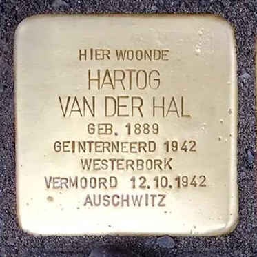 Struikelsteen voor Hartog van der Hal