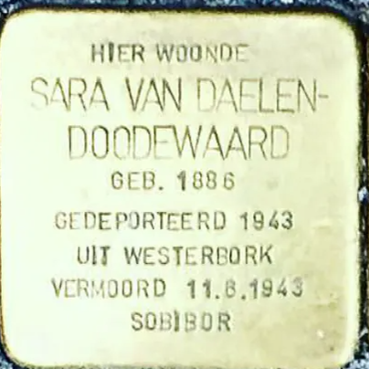Struikelsteen voor Sara van Daelen-Doodewaard