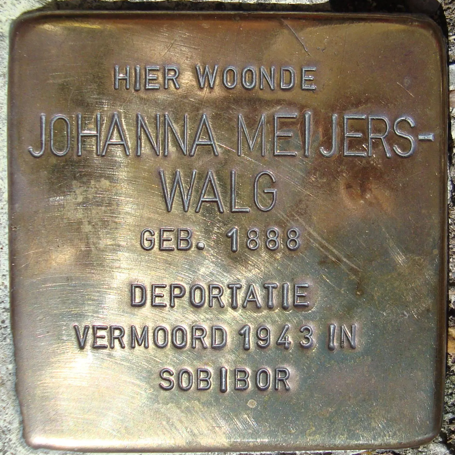 Struikelsteen voor Johanna Meijers-Walg