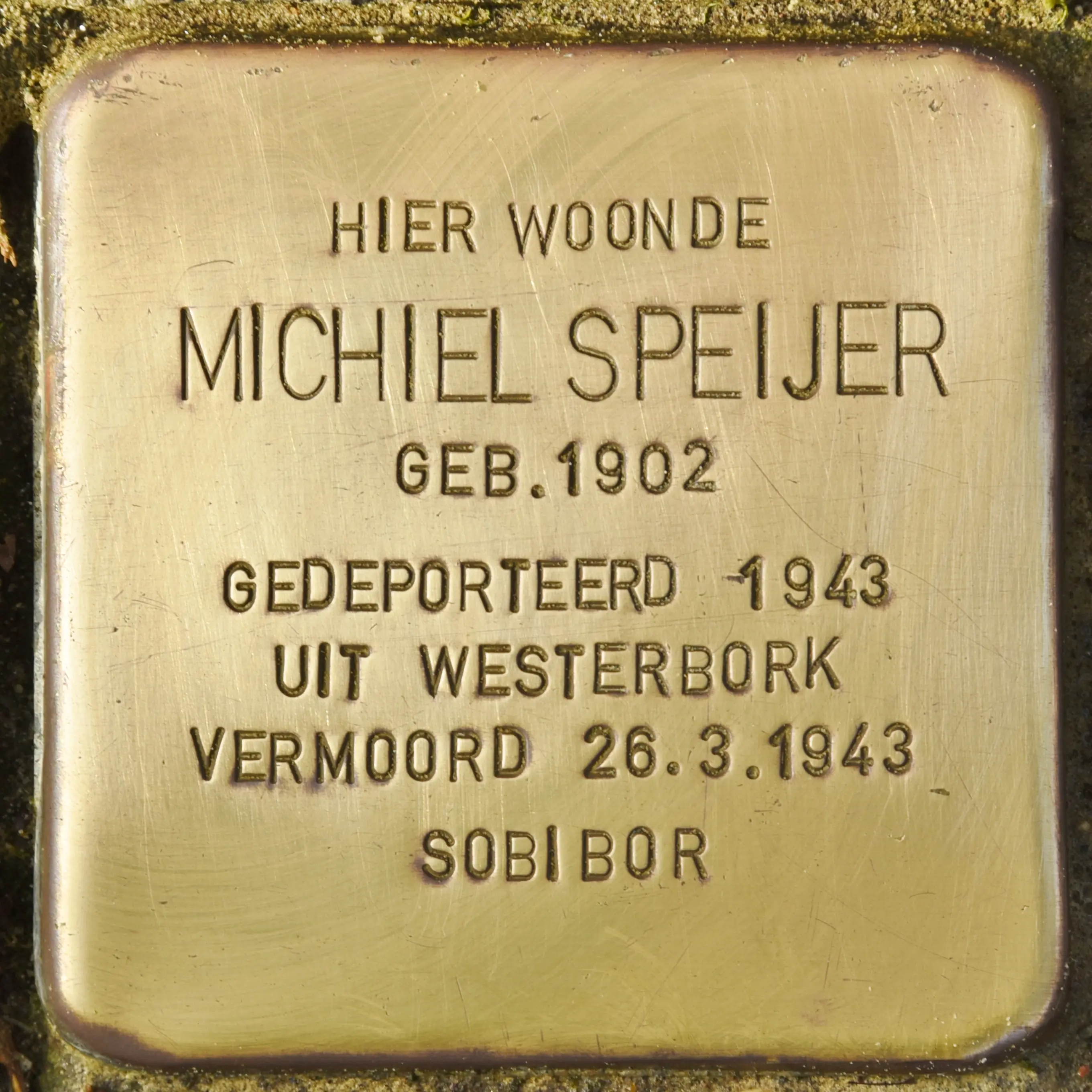 Struikelsteen voor Michiel Speijer