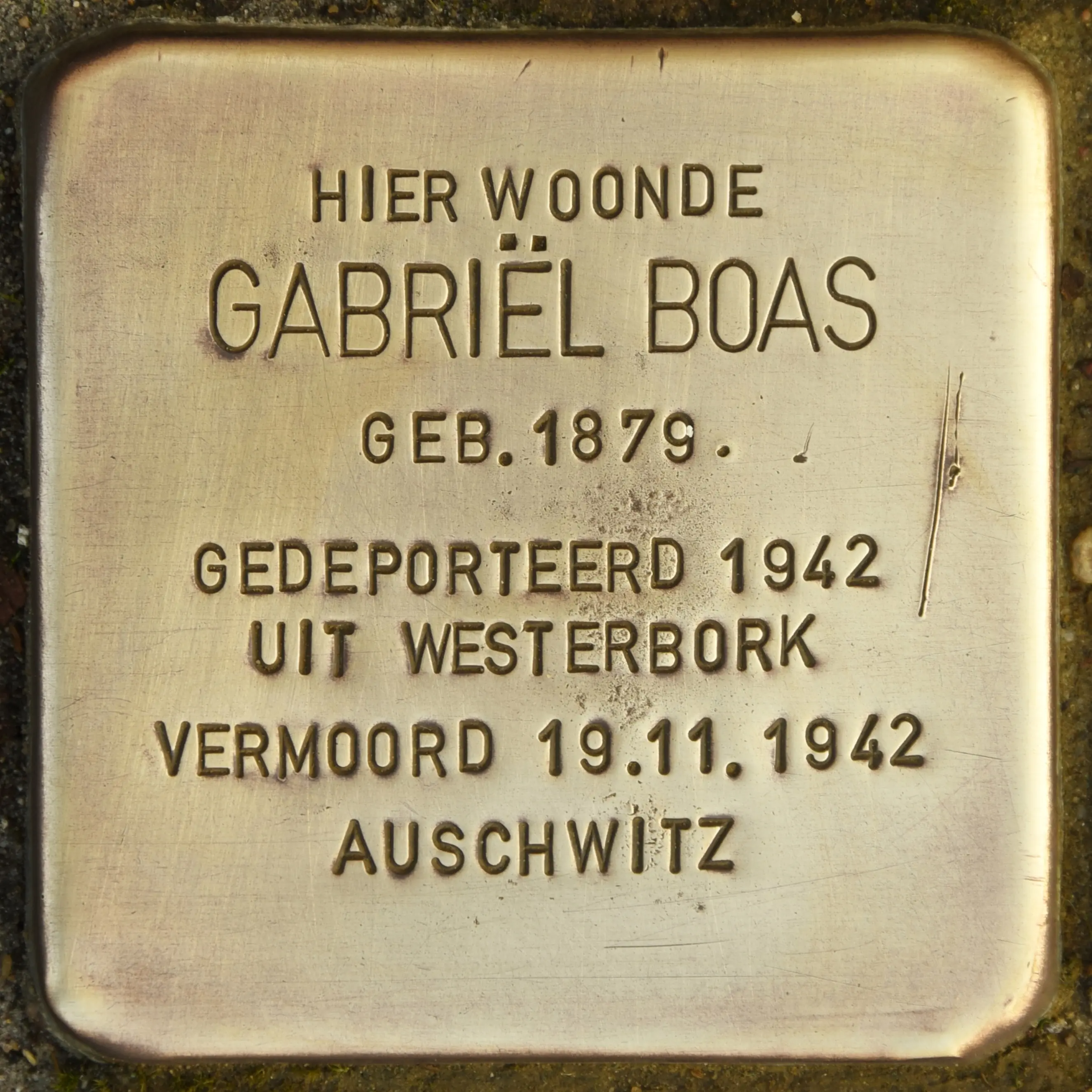 Struikelsteen voor Gabriël Boas