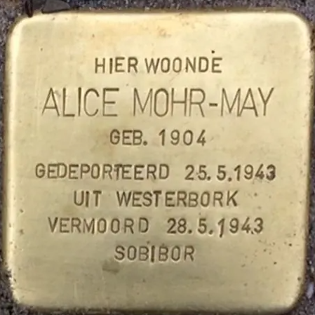 Struikelsteen voor Alice Mohr-May