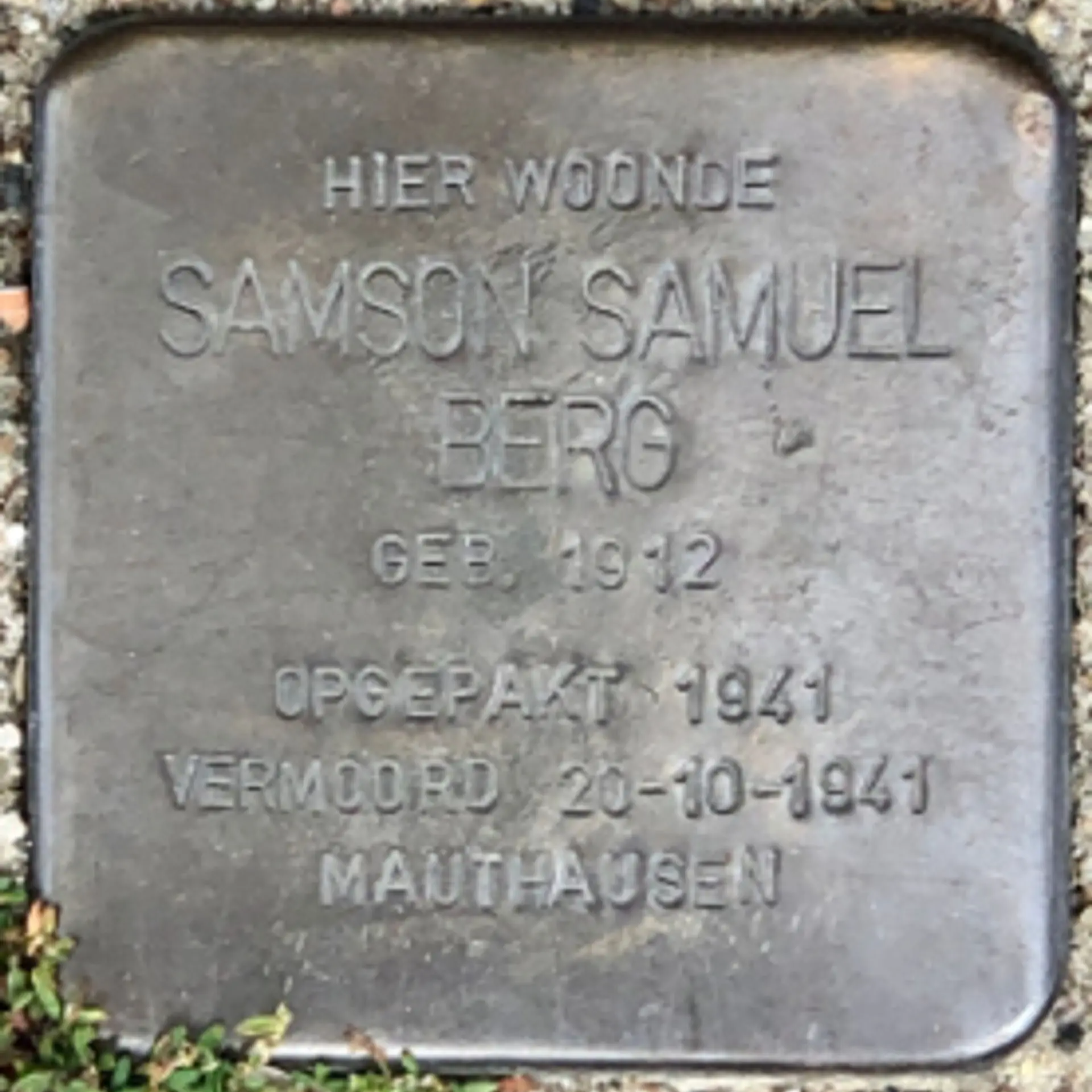 Struikelsteen voor Samson Samuel Berg