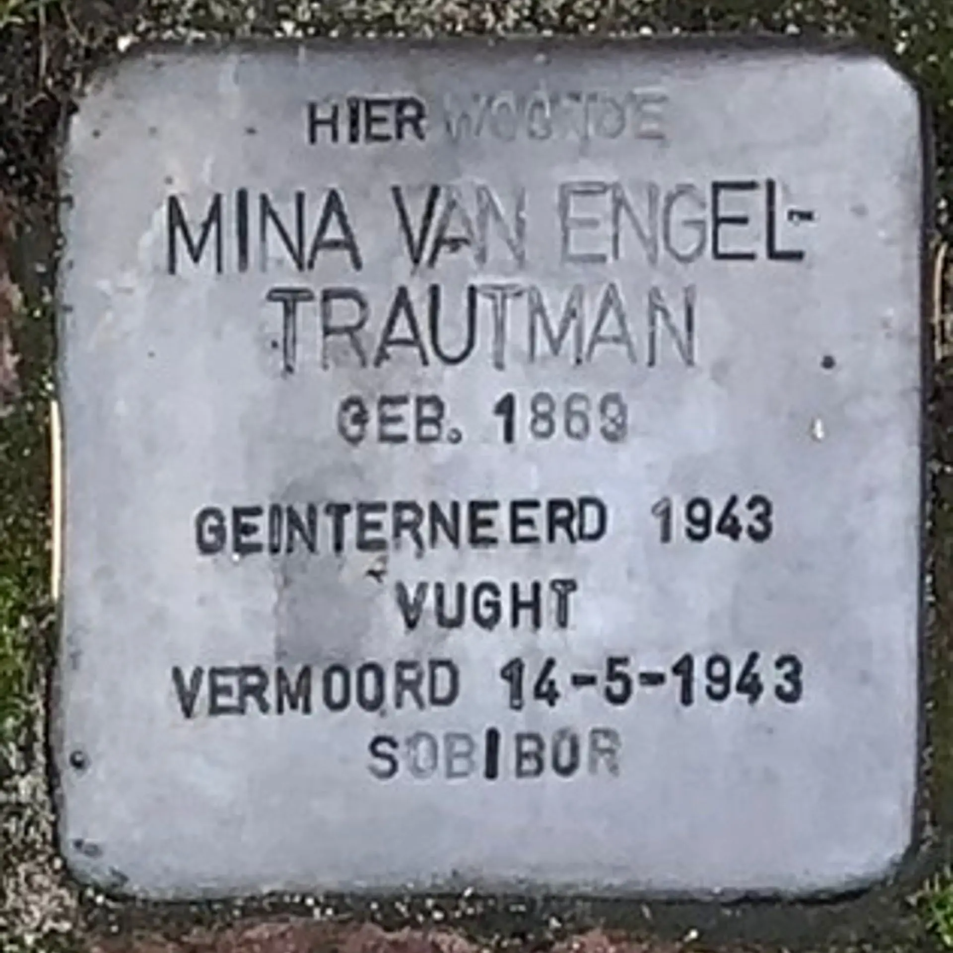 Struikelsteen voor Mina van Engel-Trautman