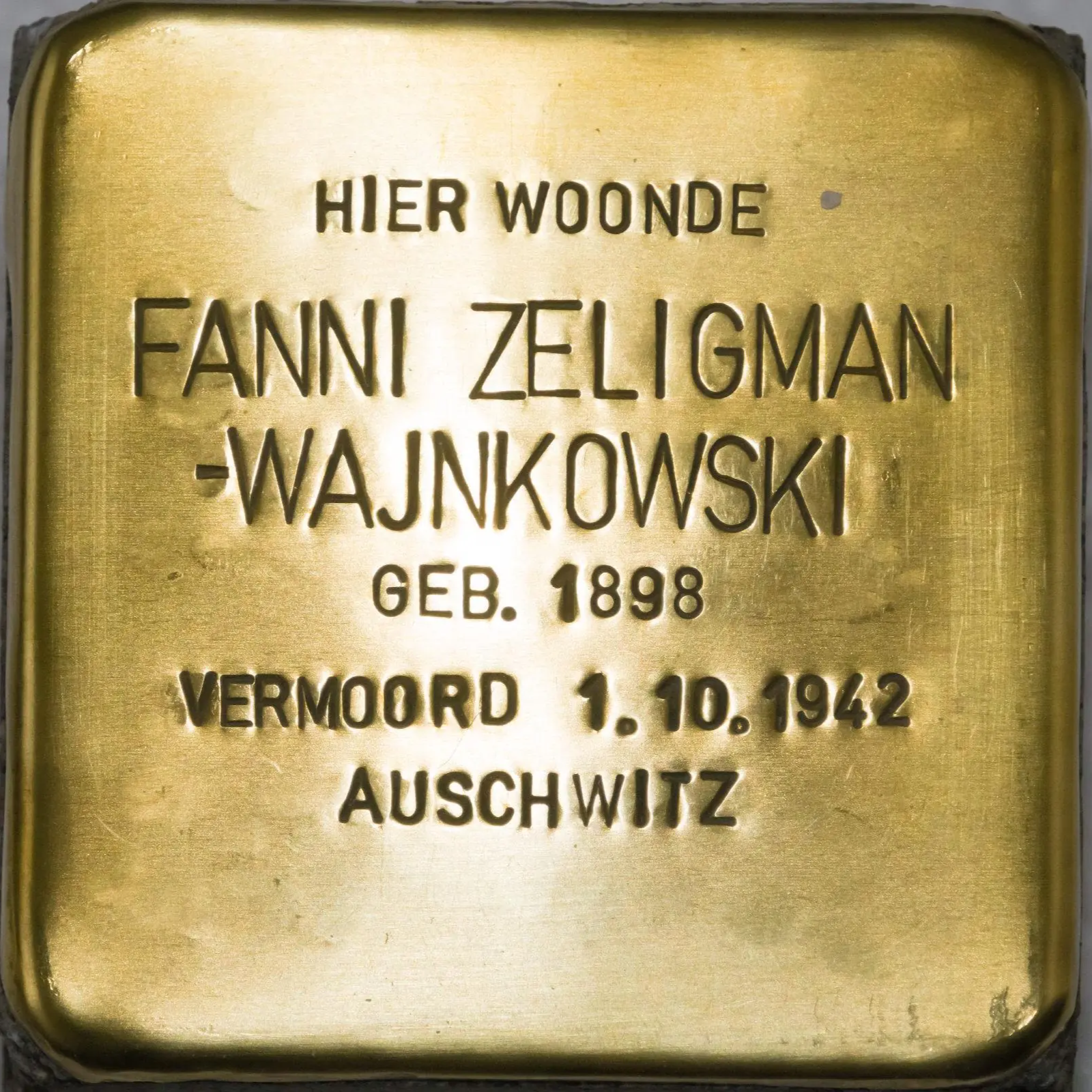 Struikelsteen voor Fanni Zeligman-Wajnkowski