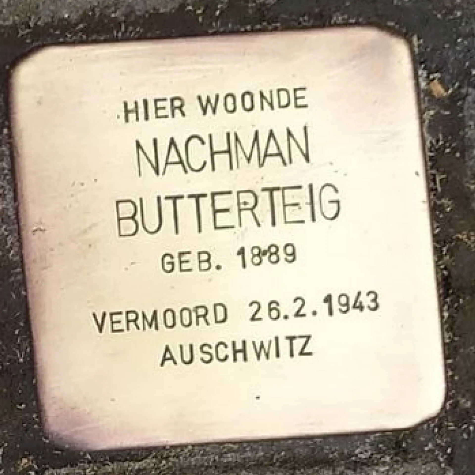 Struikelsteen voor Nachman Butterteig
