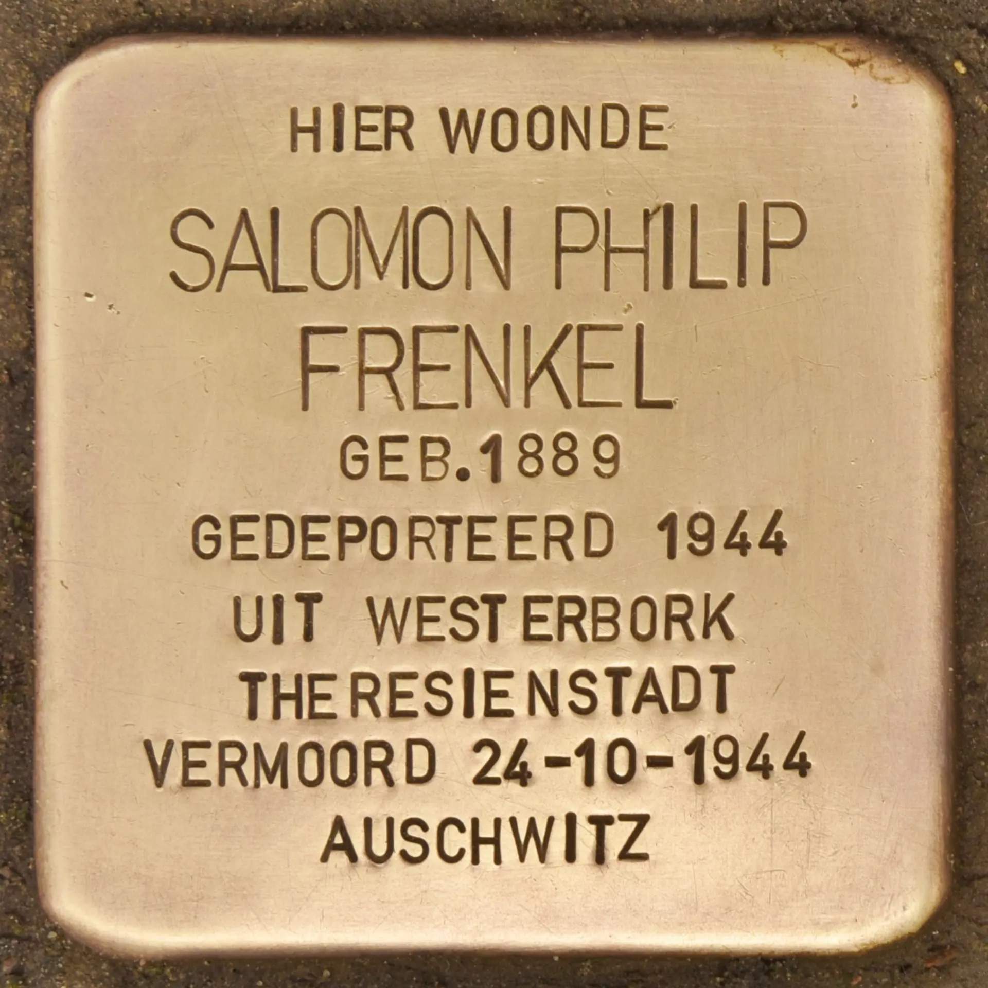 Struikelsteen voor Salomon Philip Frenkel