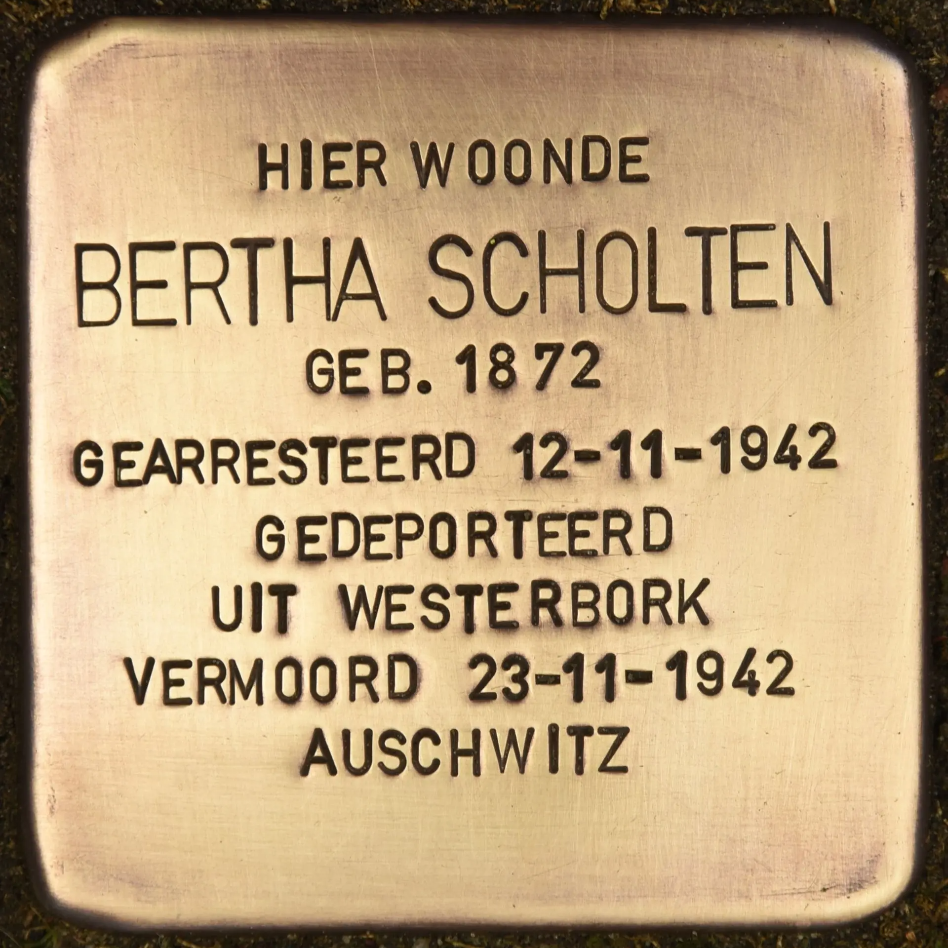 Struikelsteen voor Bertha Scholten