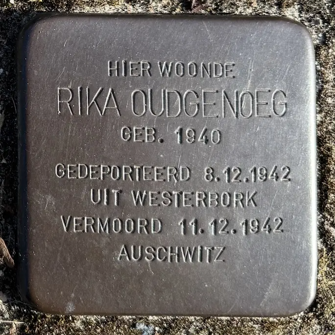 Struikelsteen voor Rika Oudgenoeg