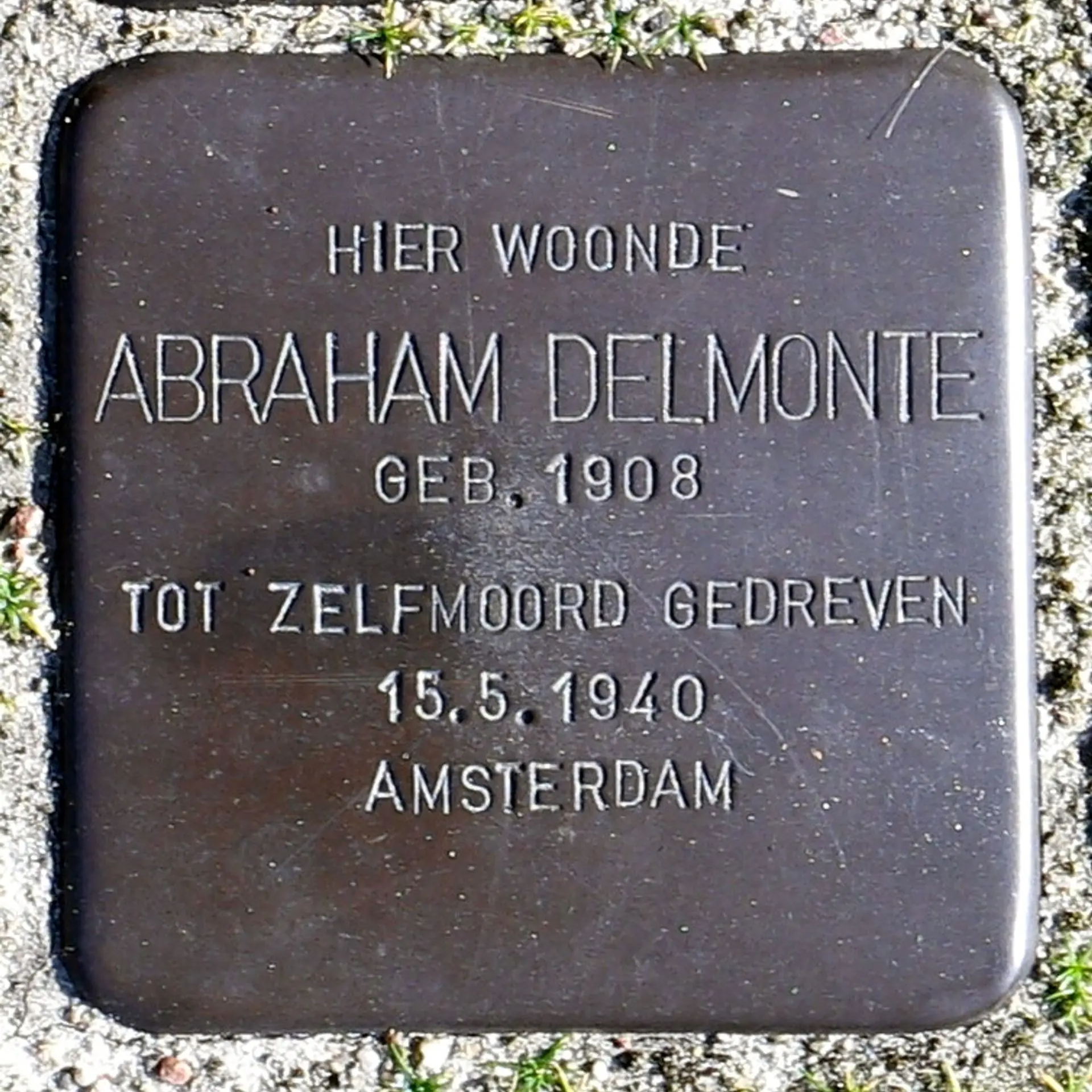 Struikelsteen voor Abraham Delmonte
