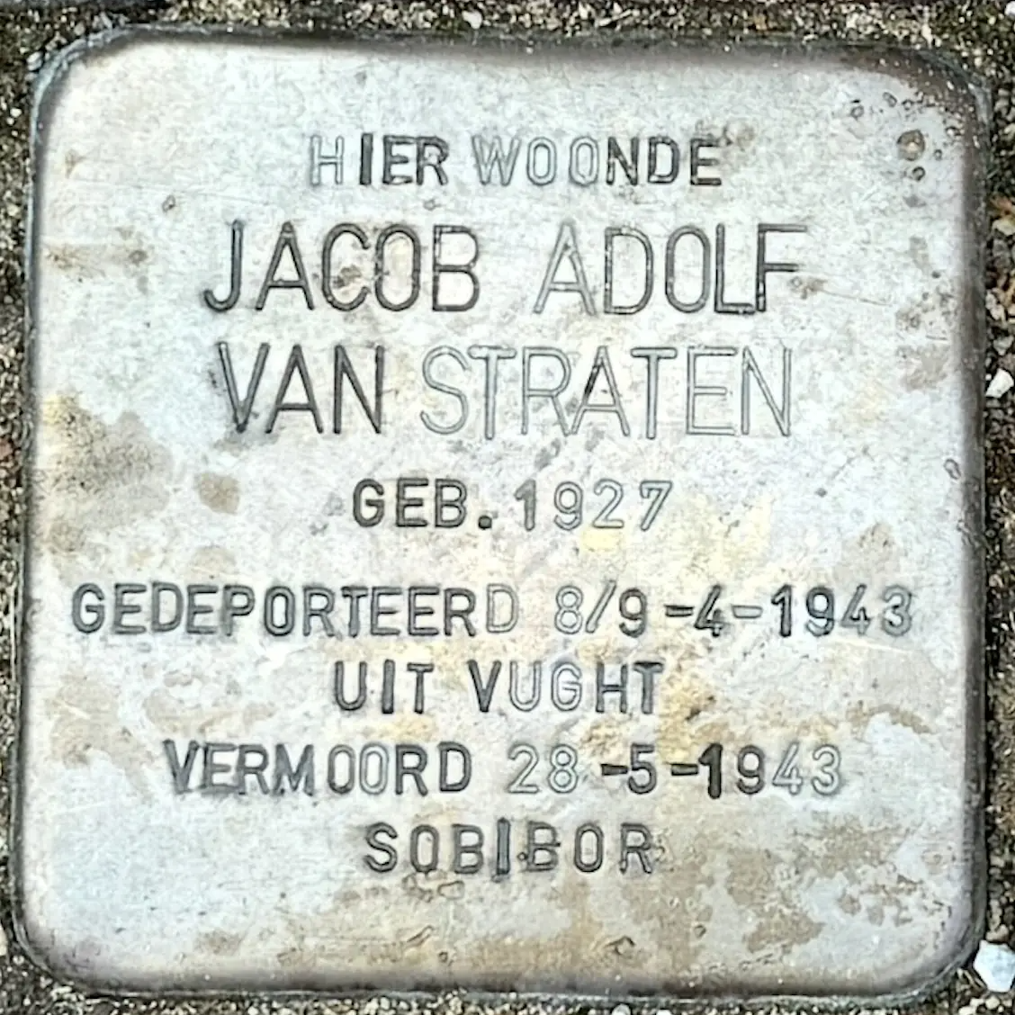 Struikelsteen voor Jacob Adolf van Straten