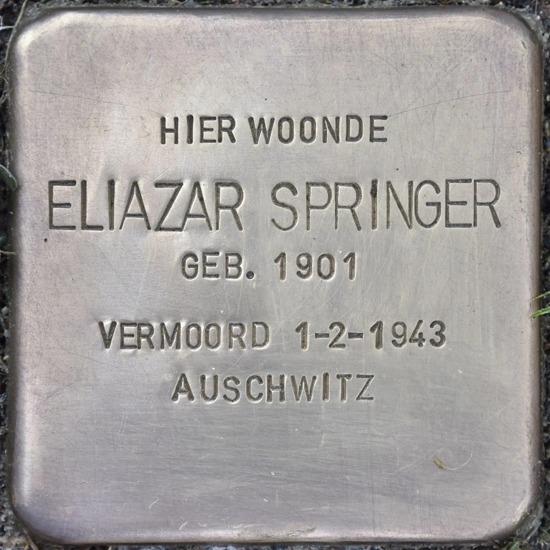 Struikelsteen voor Eliazar Springer