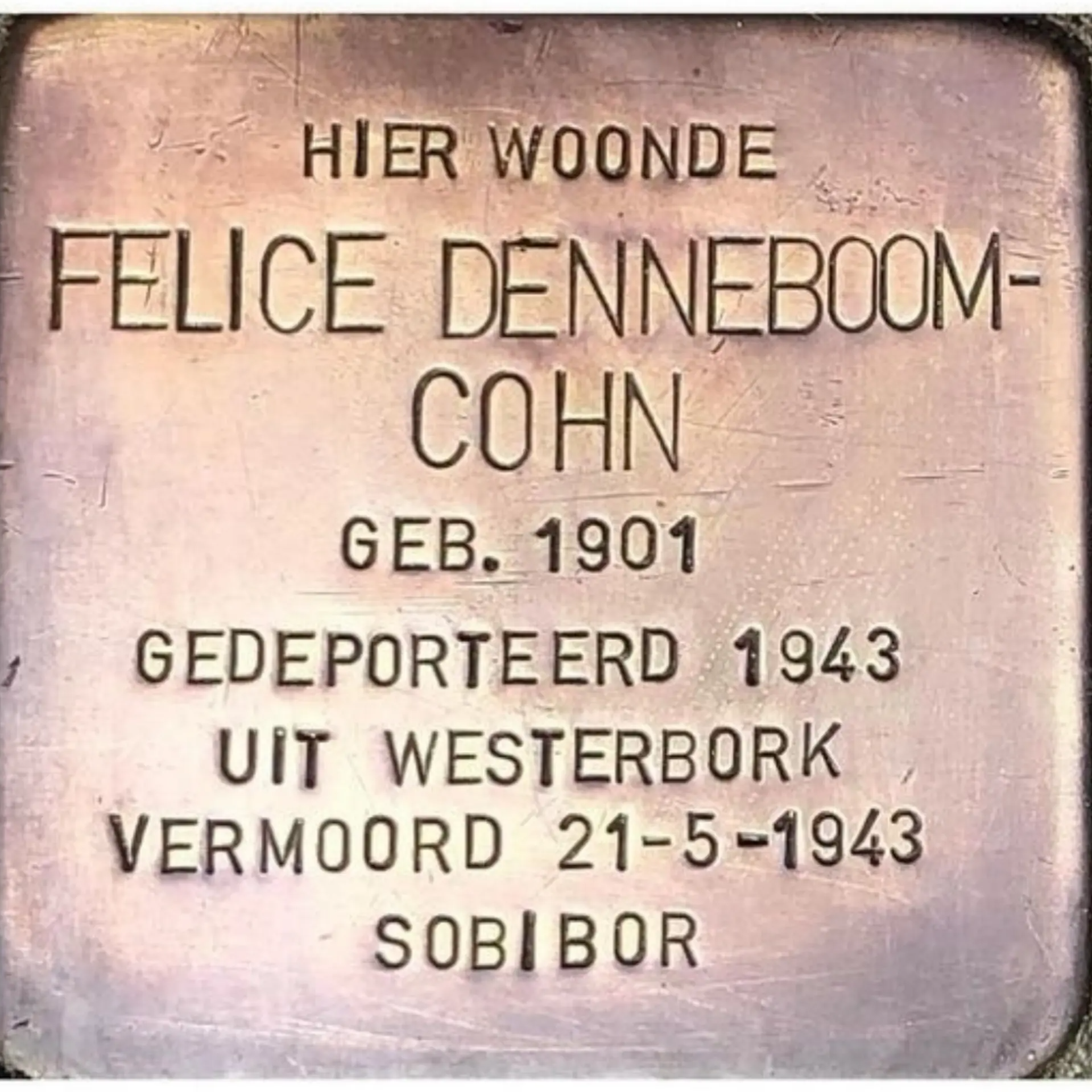 Struikelsteen voor Felice Denneboom-Cohn