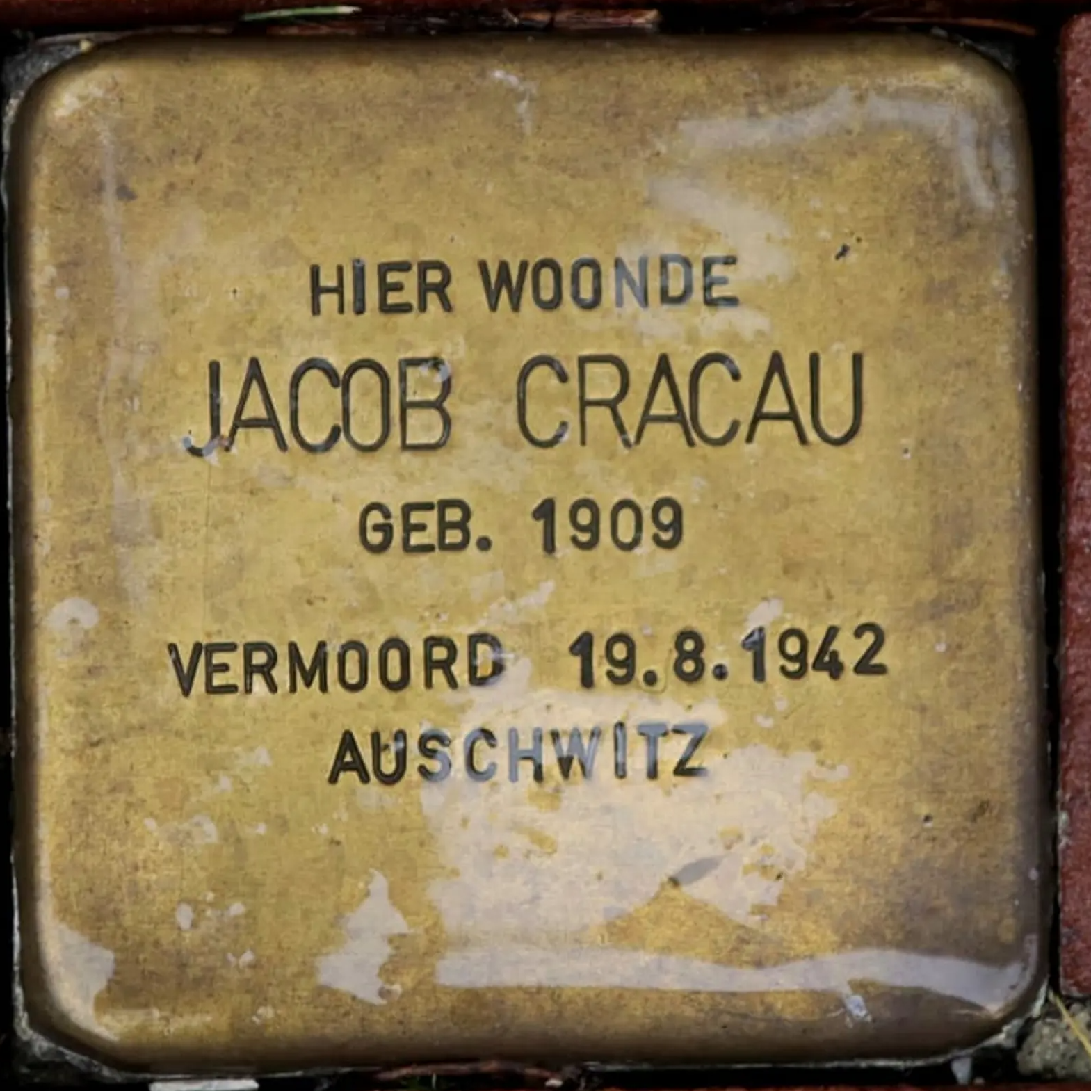 Struikelsteen voor Jacob Cracau
