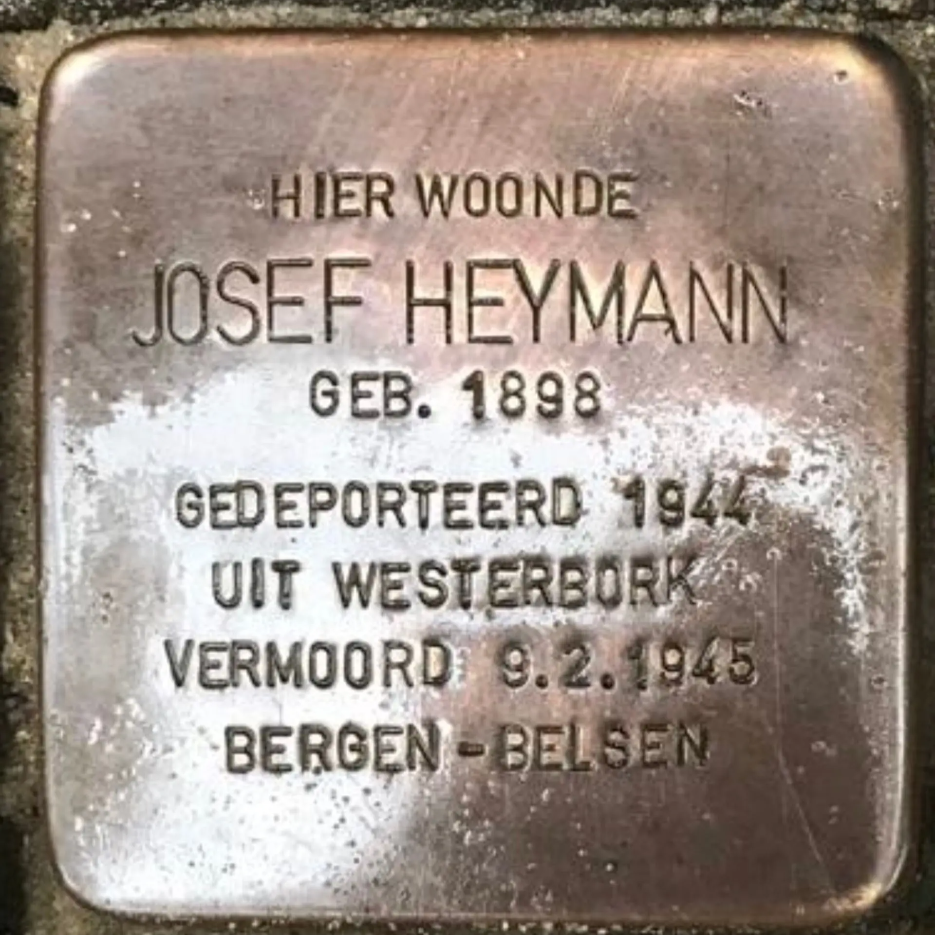 Struikelsteen voor Josef Heymann