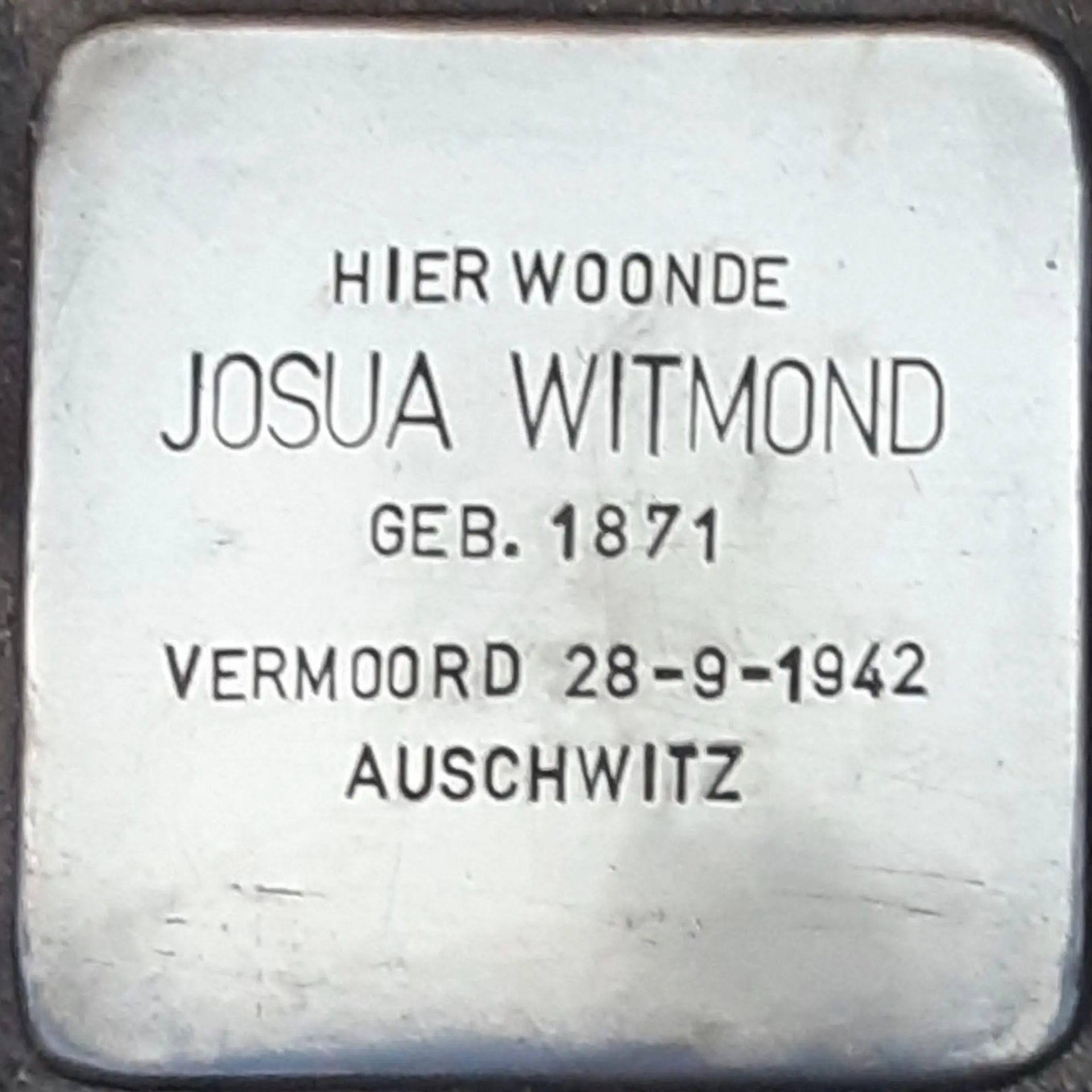 Struikelsteen voor Josua Witmond