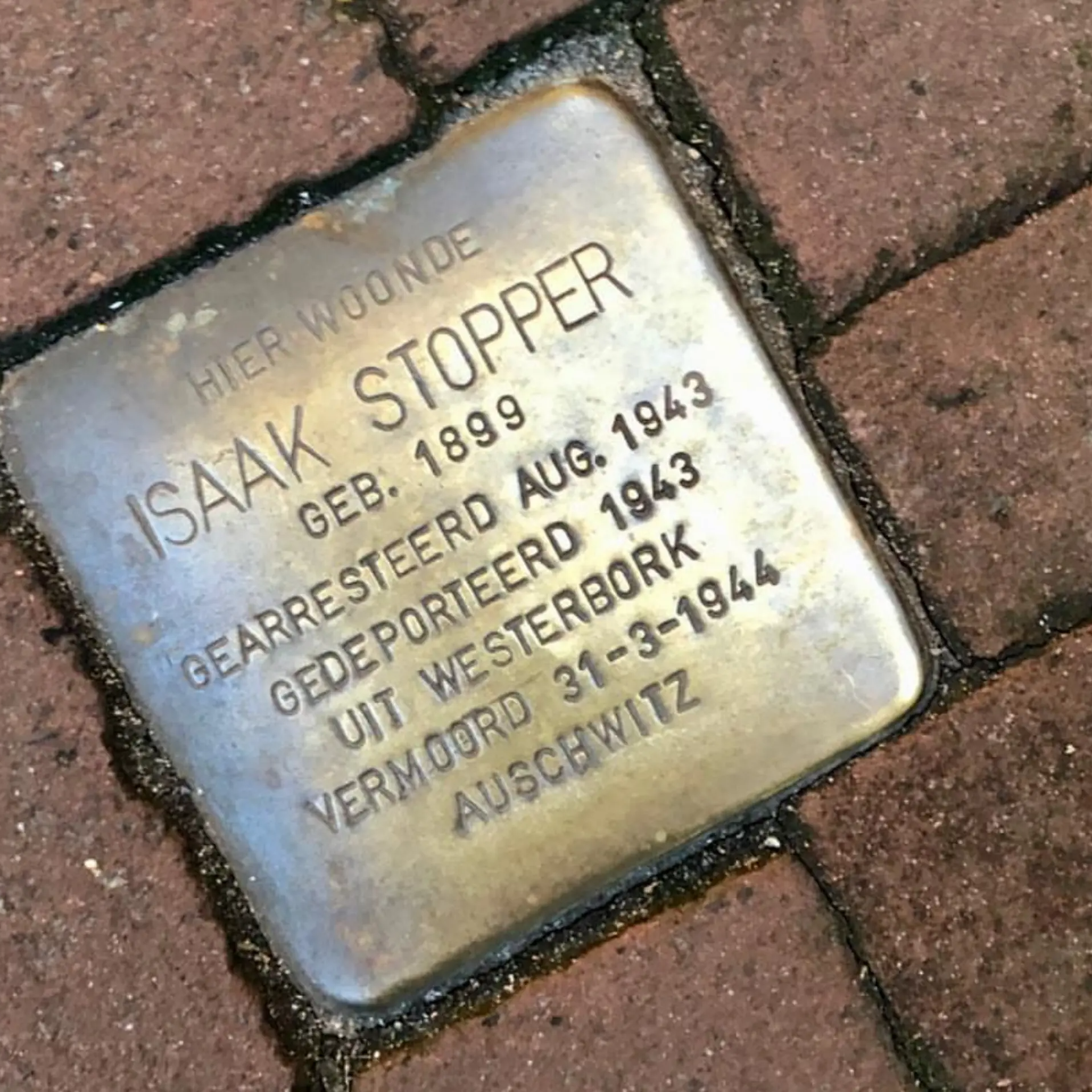 Struikelsteen voor Eisig (Isaak) Stopper