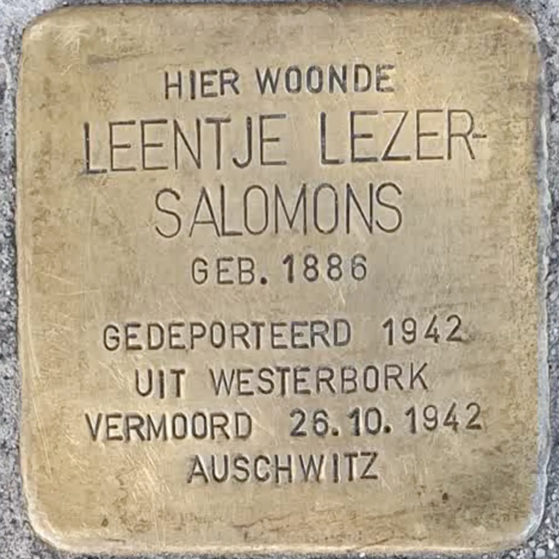 Struikelsteen voor Leentje Lezer-Salomons