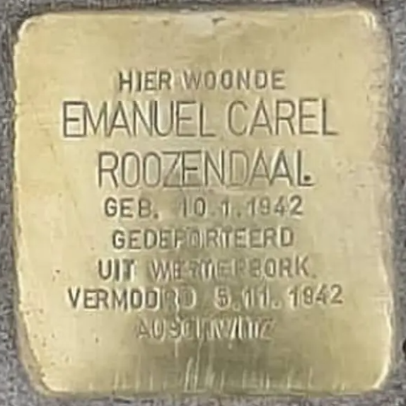 Struikelsteen voor Emanuel Carel Roozendaal