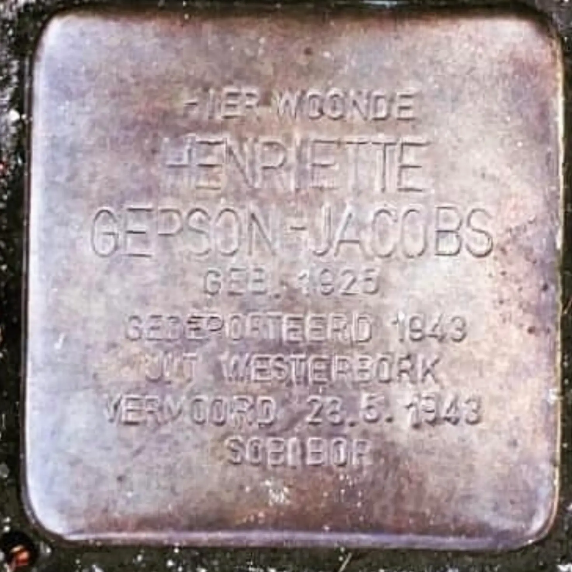 Struikelsteen voor Henriette Gerson-Jacobs
