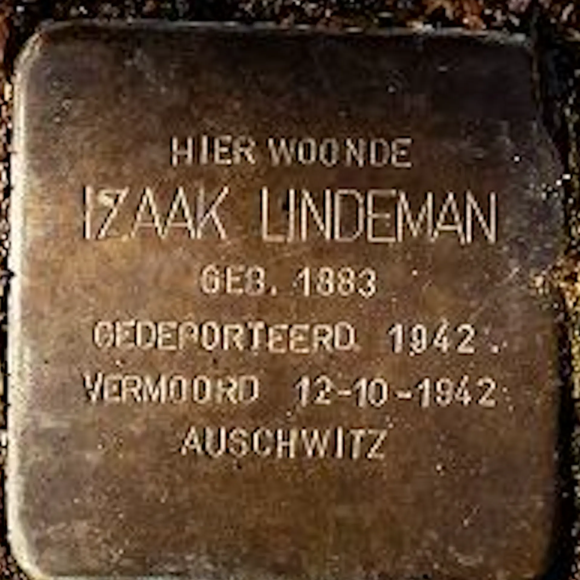 Struikelsteen voor Izaak Lindeman