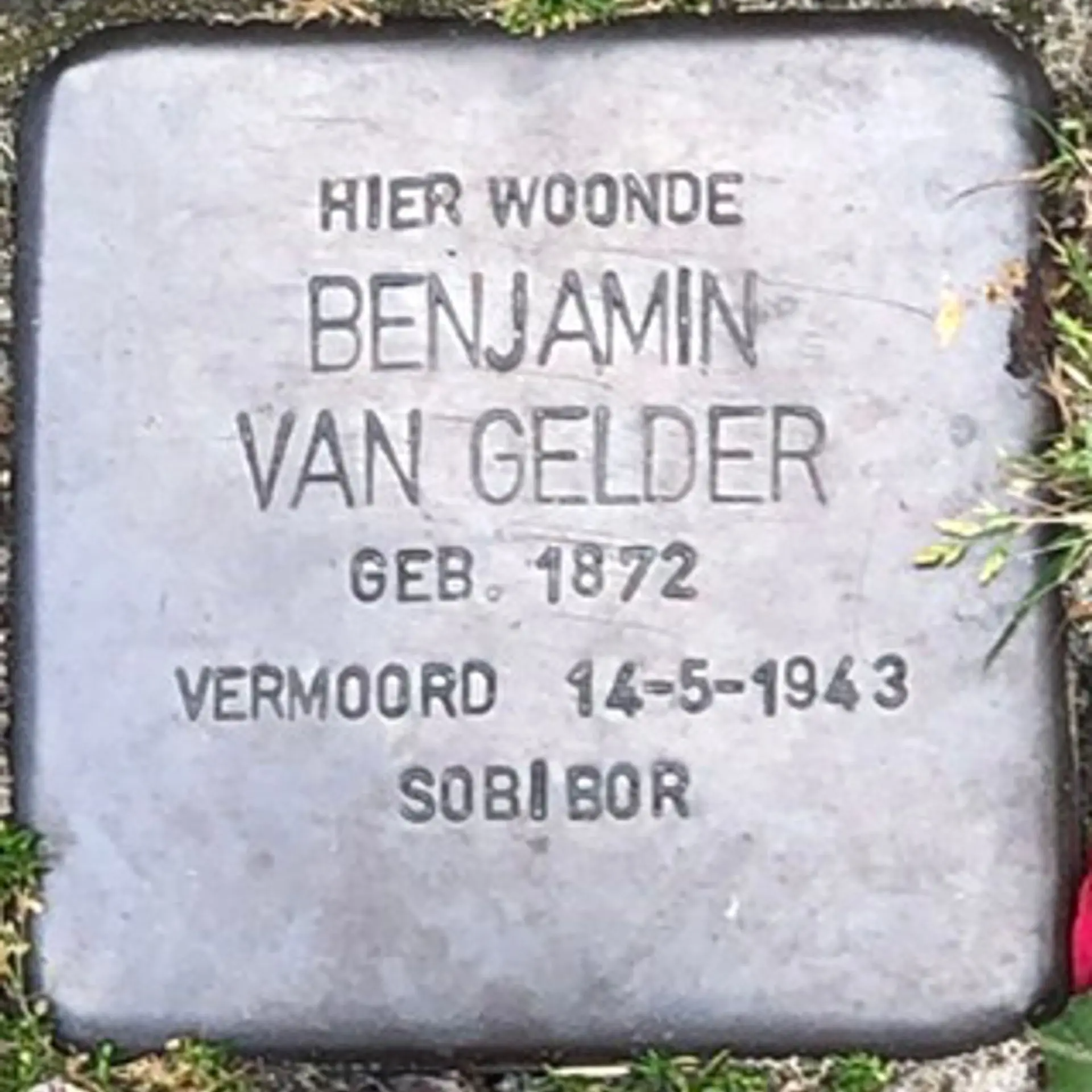 Struikelsteen voor Benjamin van Gelder