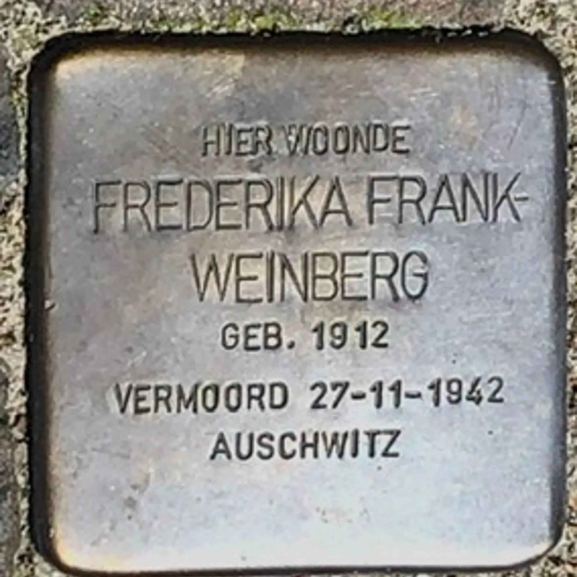 Struikelsteen voor Friederika Frank-Weinberg